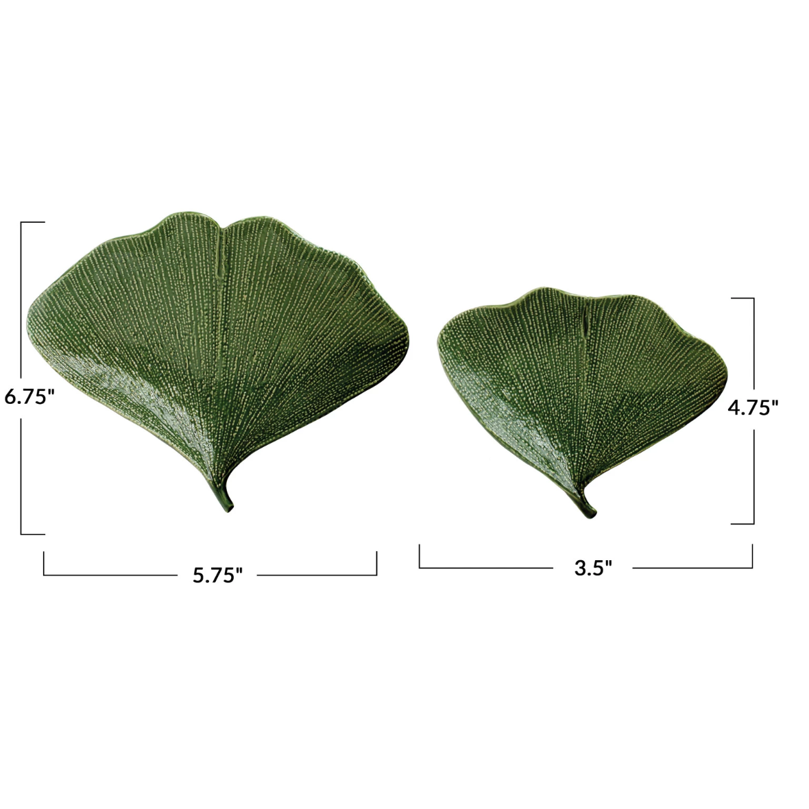 Debossed Stoneware Gingko Leaf Plate