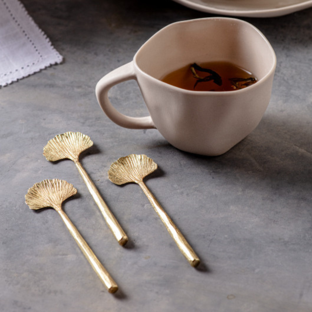 Gingko Gold Mini Spoons, Set of 4