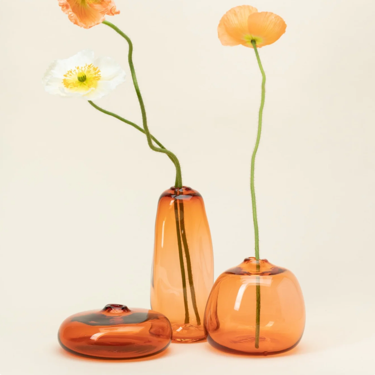 Glass Bud Vase, Apricot