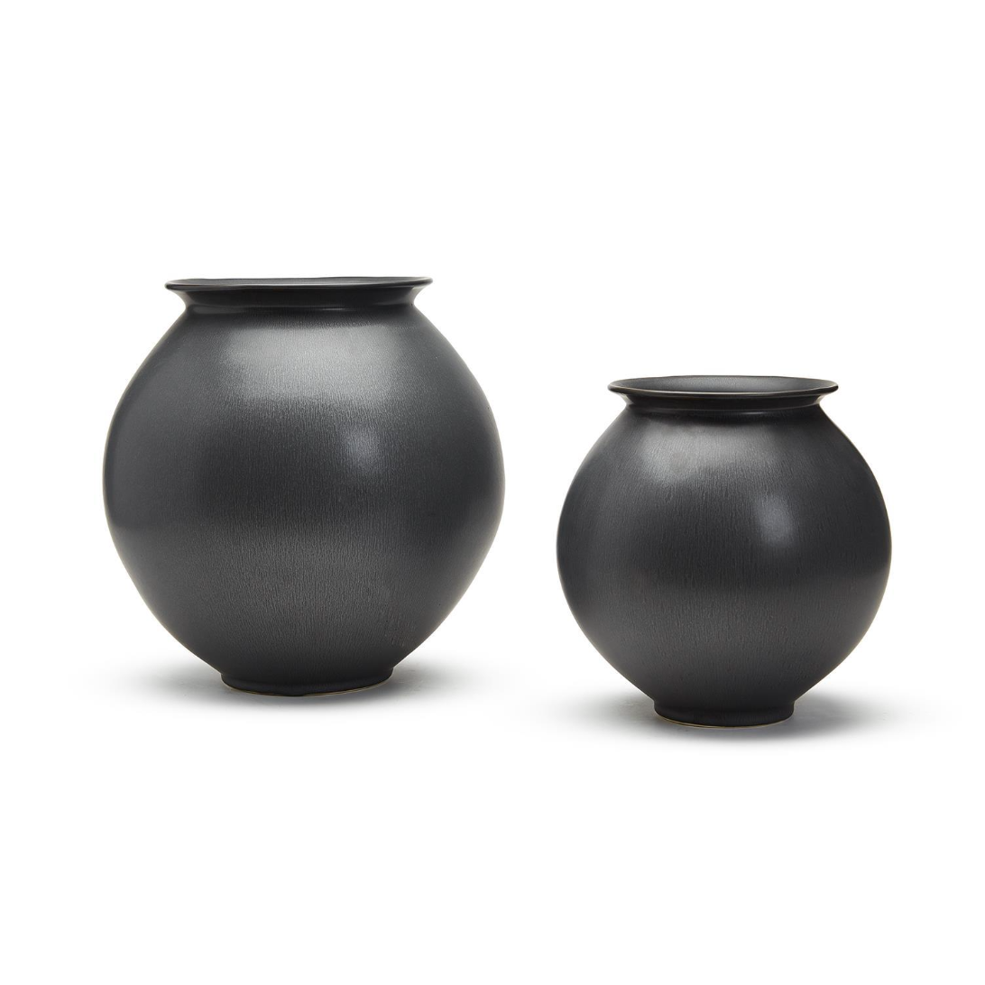 Globe Ceramic Vase, Matte Black