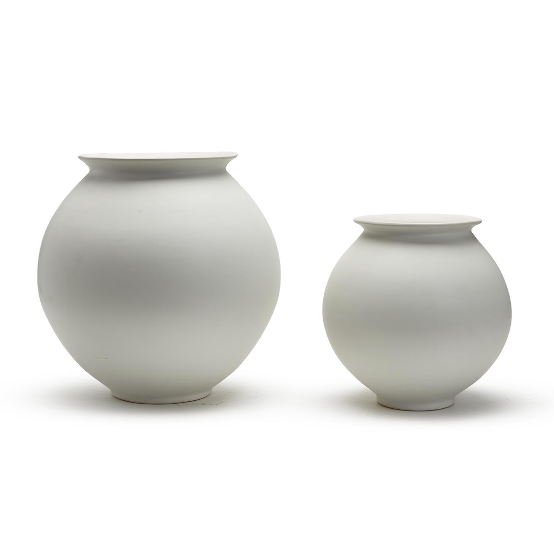 Globe Ceramic Vase, Matte White