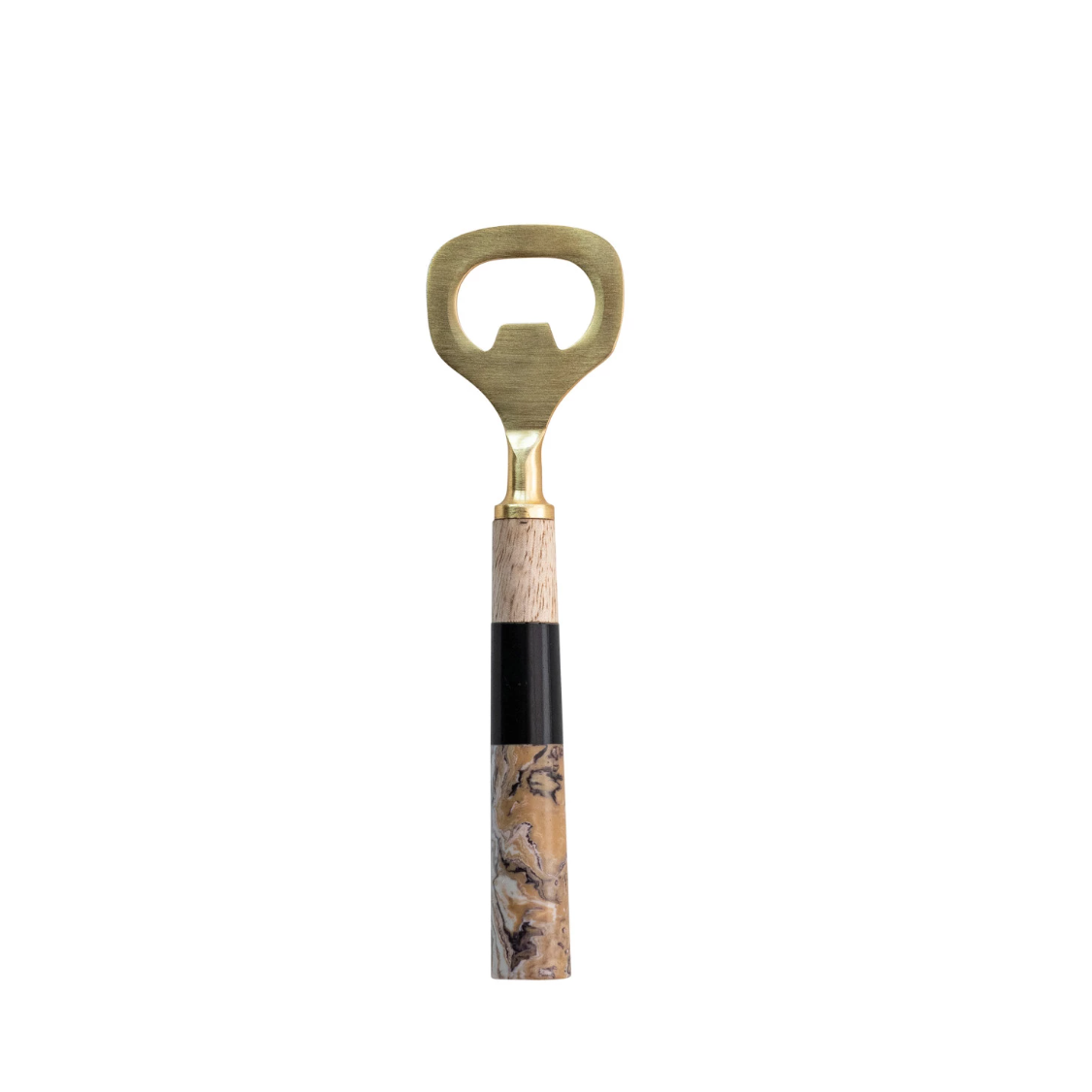 Bottle Opener in Gold and Marbled Resin