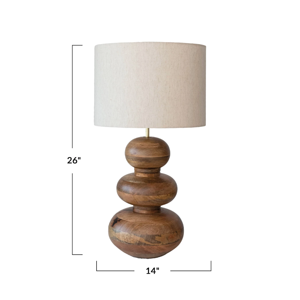 Gourd Mango Wood Table Lamp