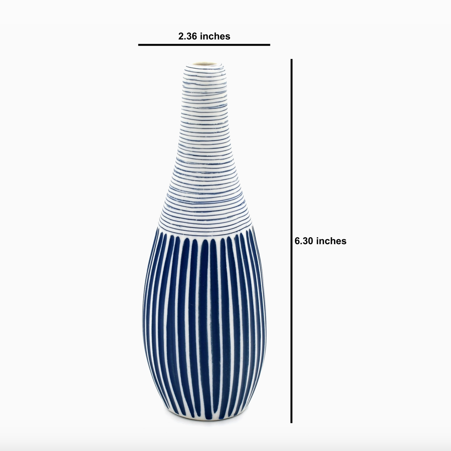 Handmade Gourd Vase, Small, Blue