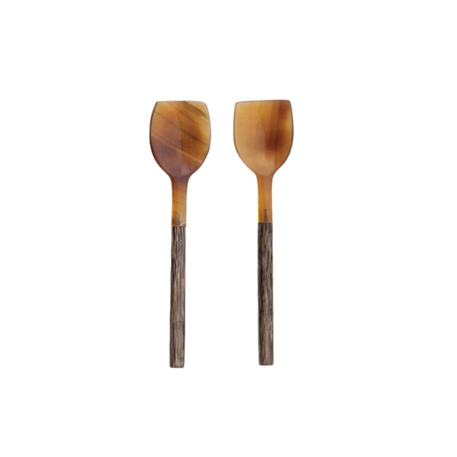 Horn Spoon w/Wood Handle