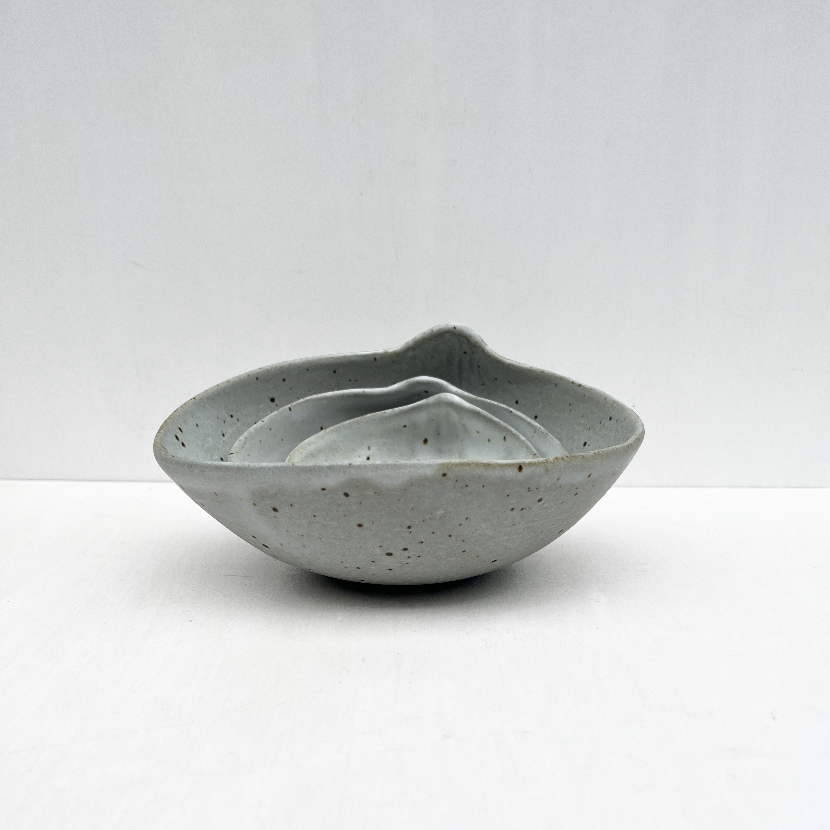 Small White Shell Nesting Bowl, Set of 3