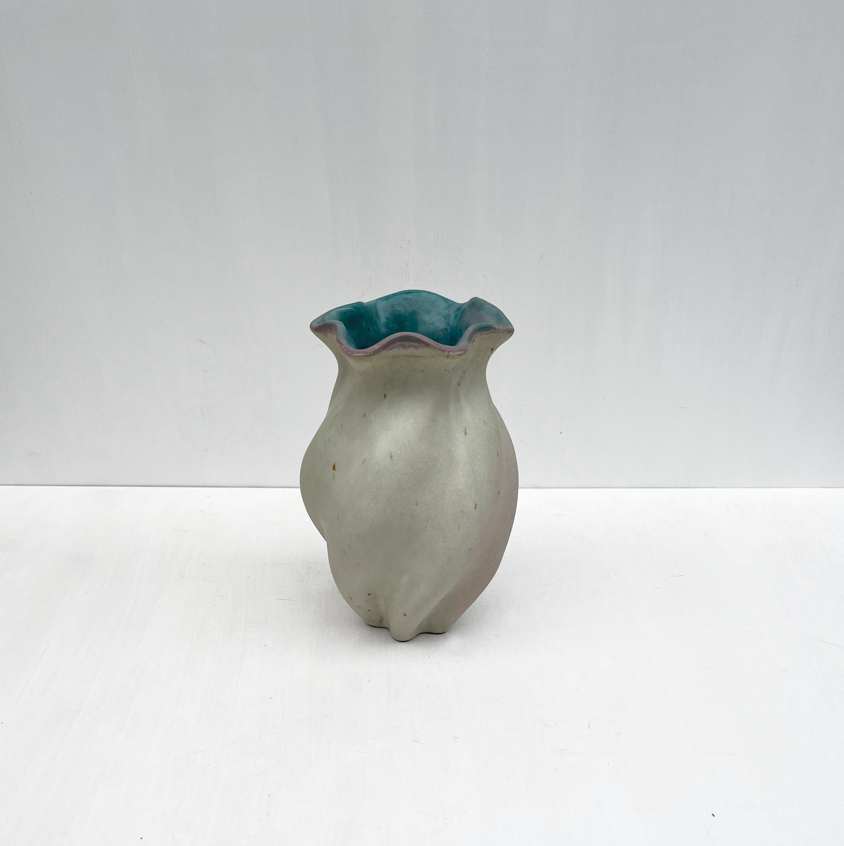 Blossom Twist Vase with Turquoise Glaze