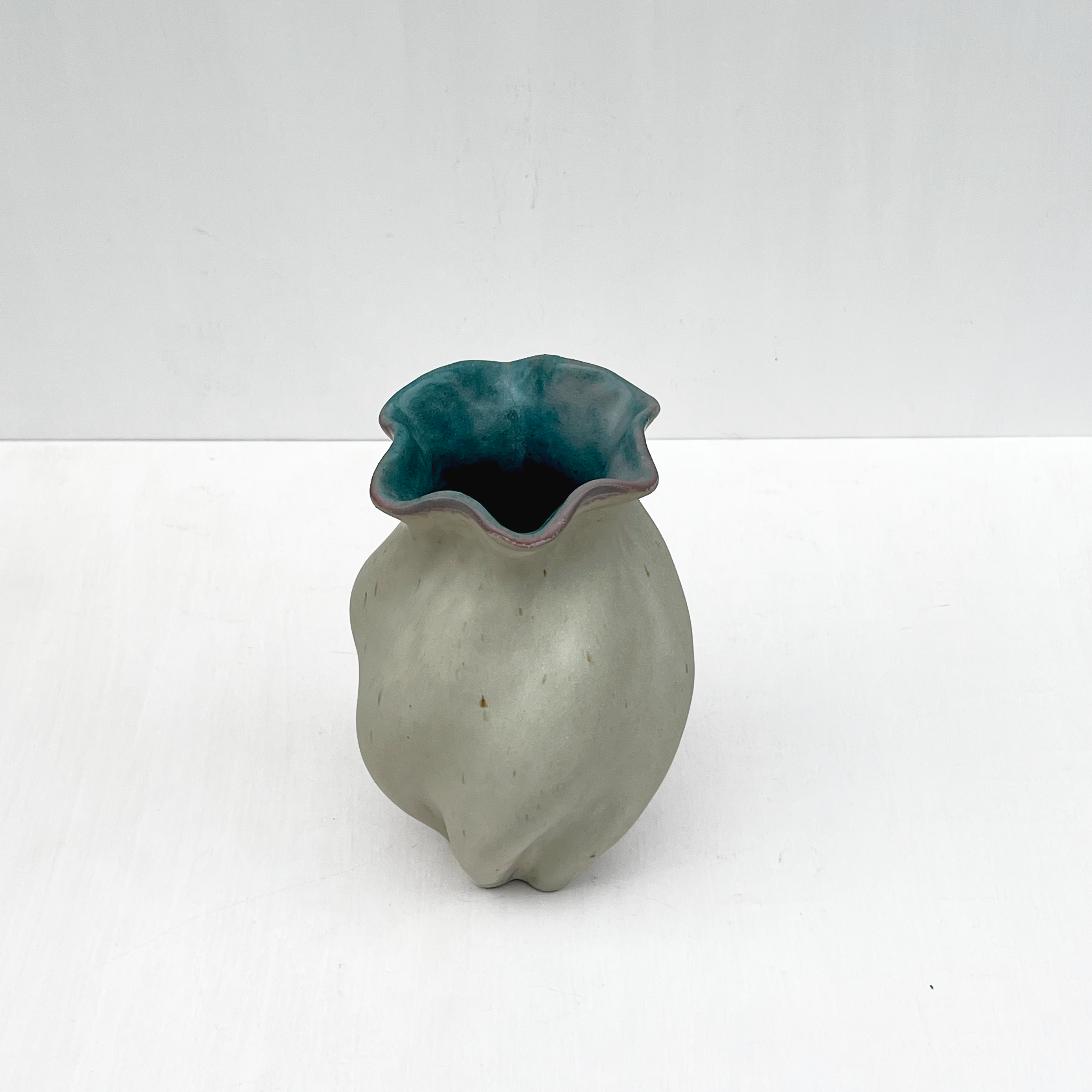 Blossom Twist Vase with Turquoise Glaze