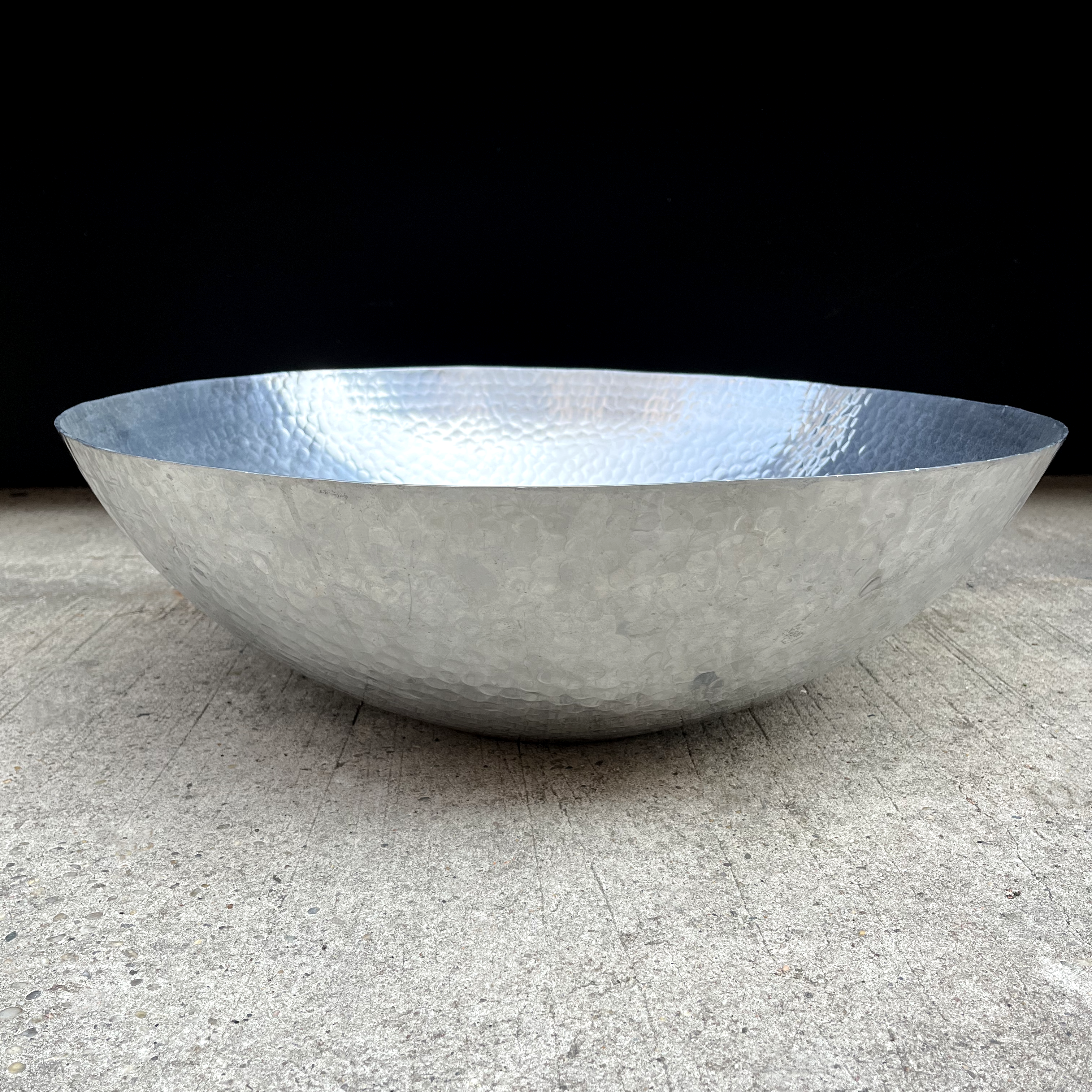 Extra Large Hammered Metal Serving Bowl