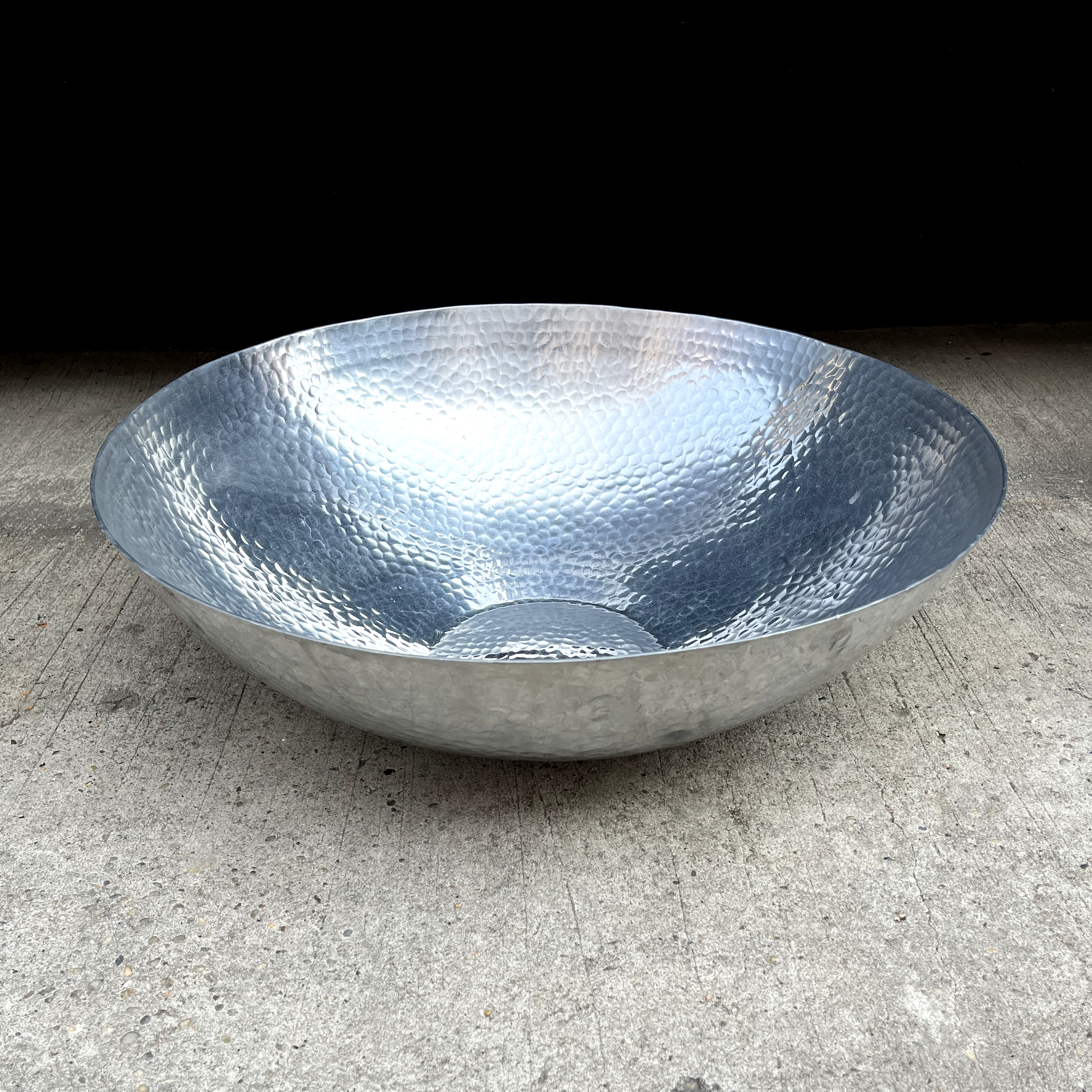 Extra Large Hammered Metal Serving Bowl