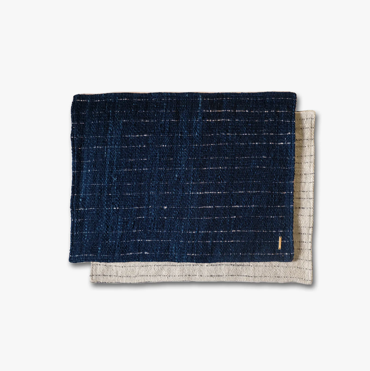 Indigo Striped Cotton Reversible Placemats, Set of 2
