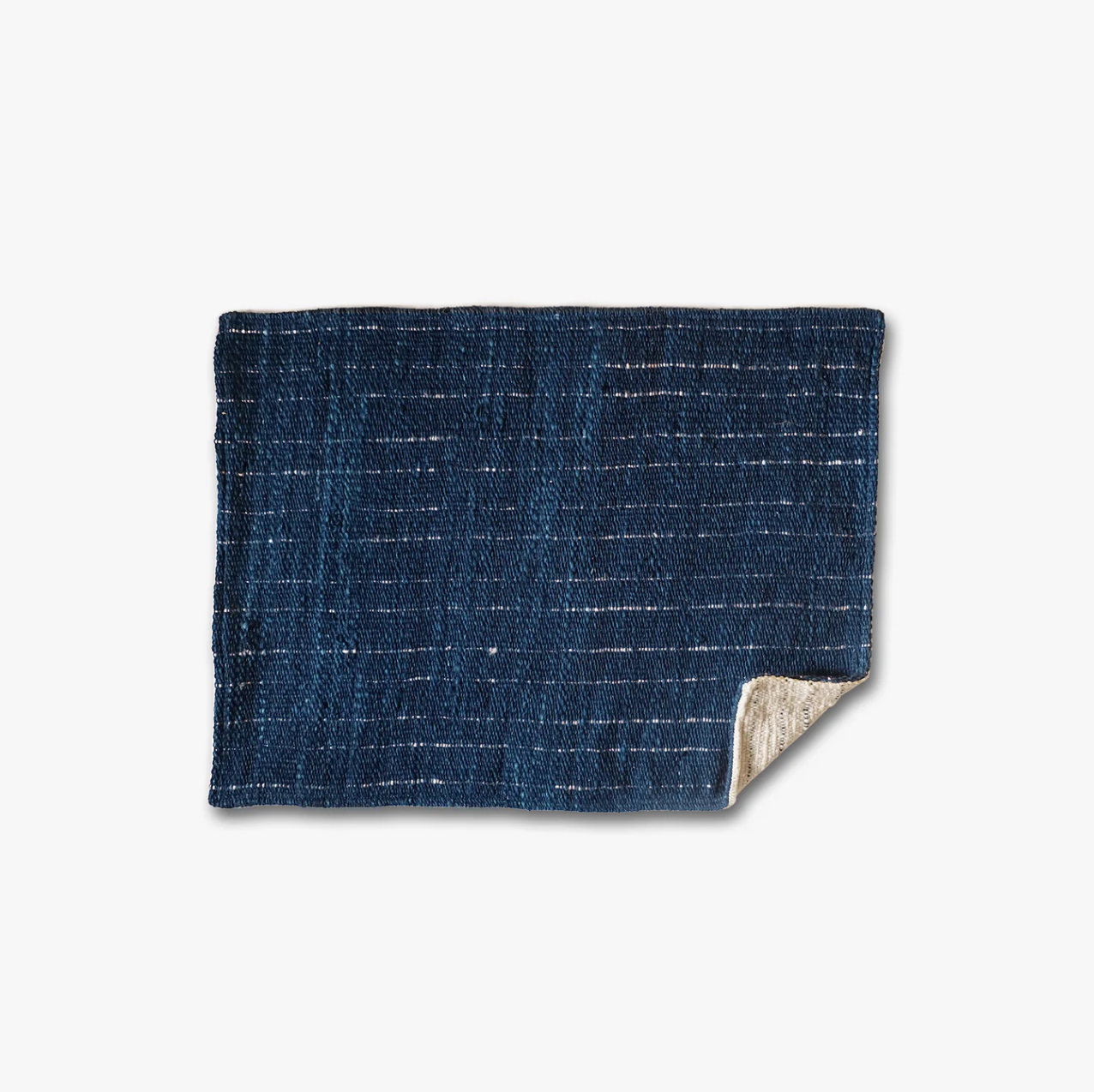Indigo Striped Cotton Reversible Placemats, Set of 2
