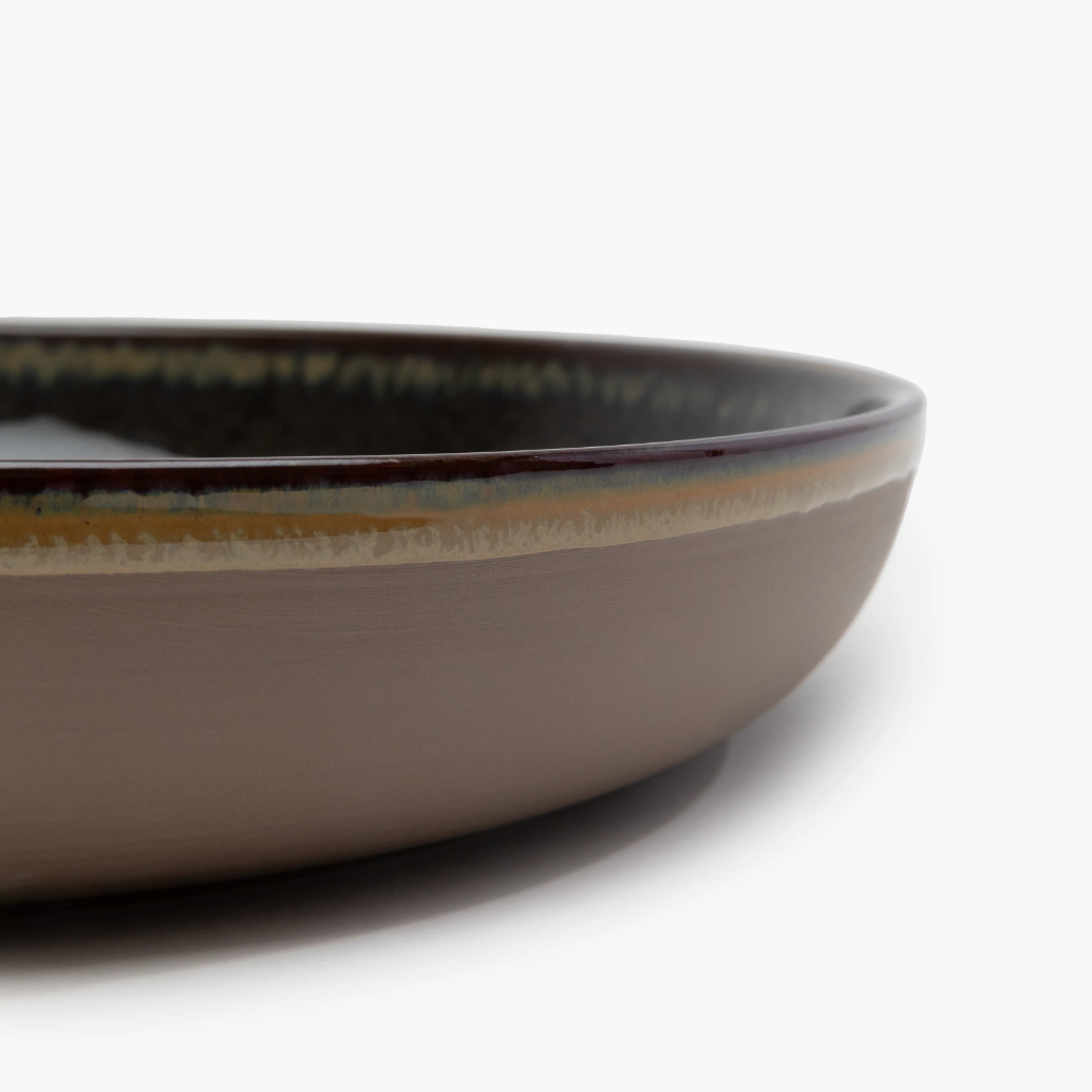 Indigray Earthenware Serving Bowl