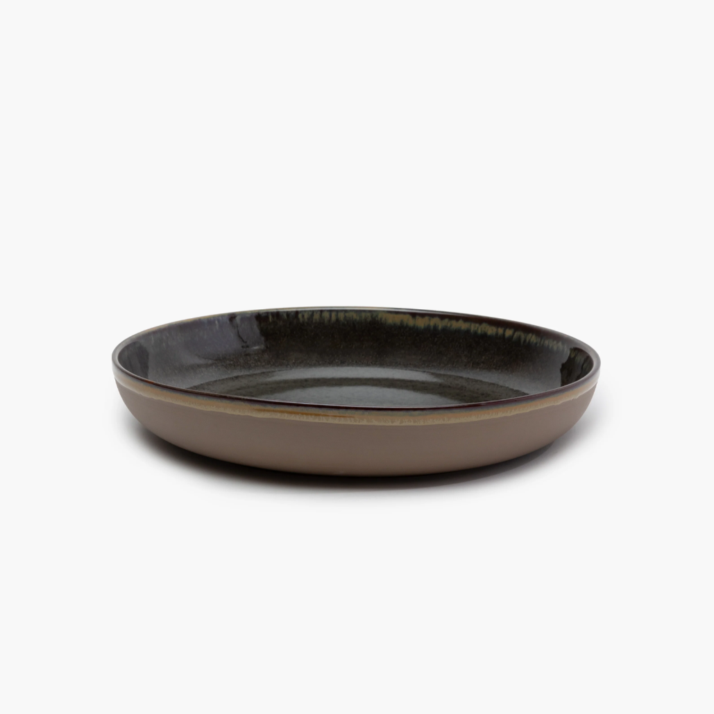 Indigray Earthenware Serving Bowl