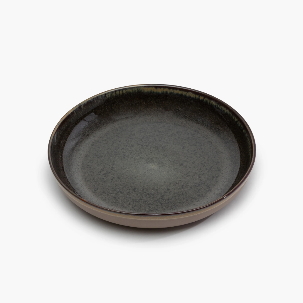 Indigray Earthenware Serving Bowl