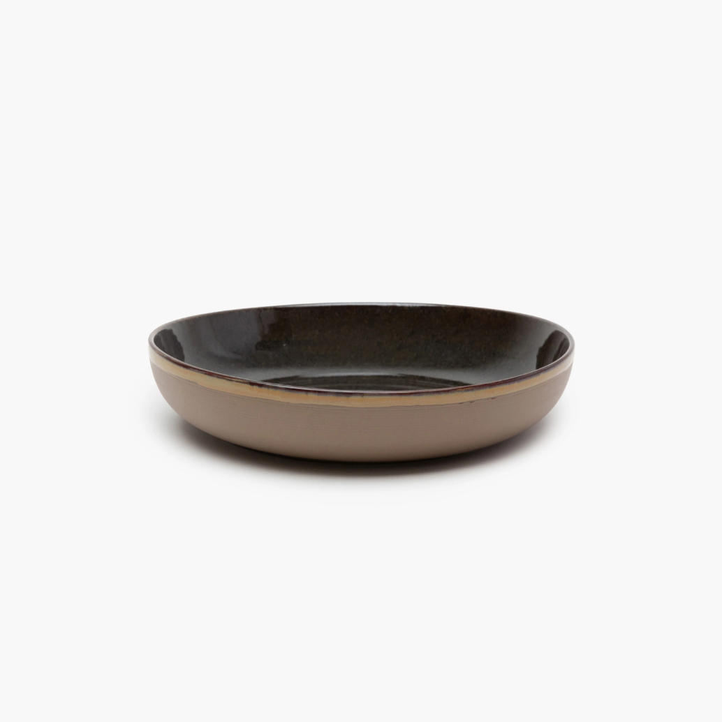 Indigray Earthenware Serving Bowl