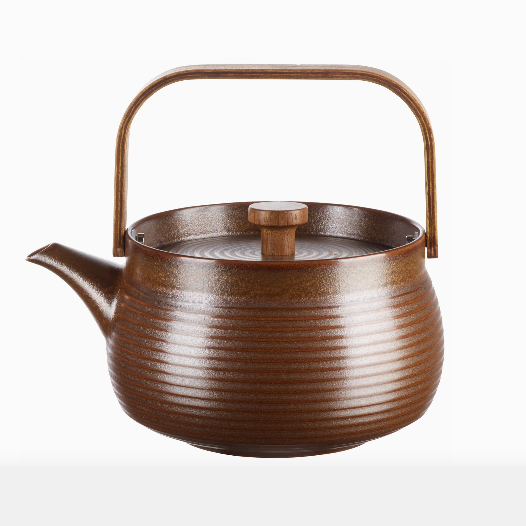 Japandi Porcelain Teapot, Brown