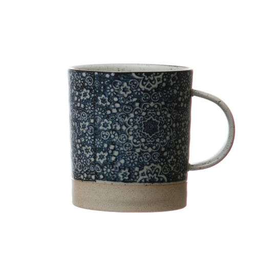Hand Stamped Jumbo Stoneware Mugs
