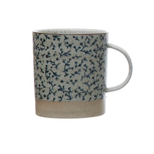 Hand Stamped Jumbo Stoneware Mugs