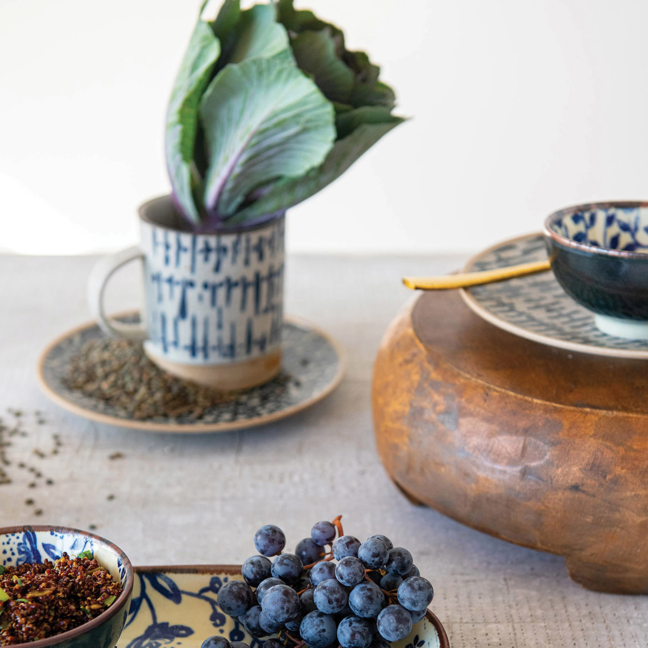 Hand Stamped Jumbo Stoneware Mugs