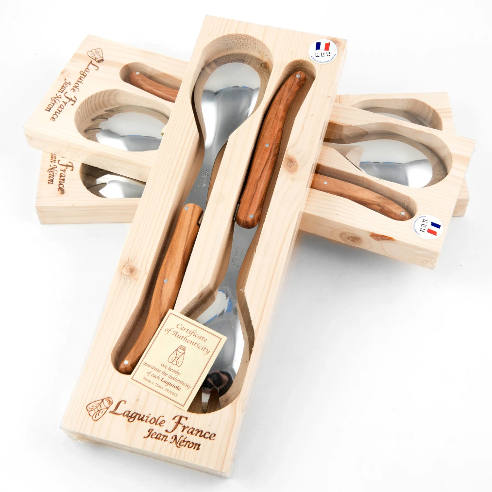 Laguiole Servers in Olive Wood, Set of 2