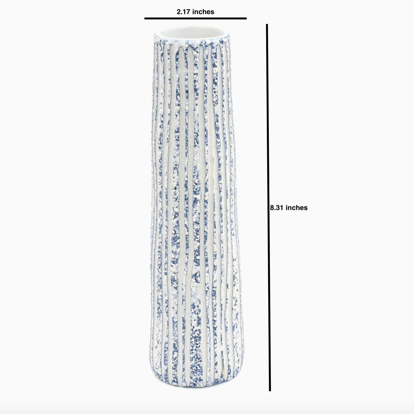 Handmade Long Coral Bud Vase, Blue