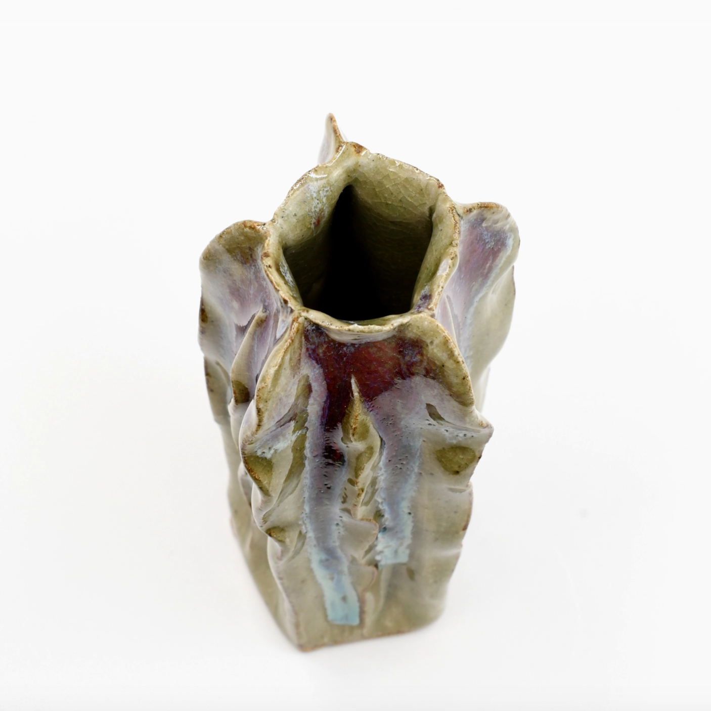 Handmade Mini Long Loofah Vase, Purple