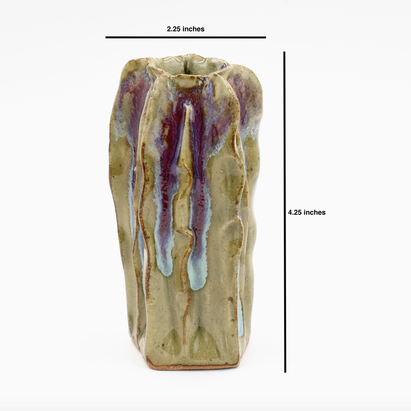 Handmade Mini Long Loofah Vase, Purple
