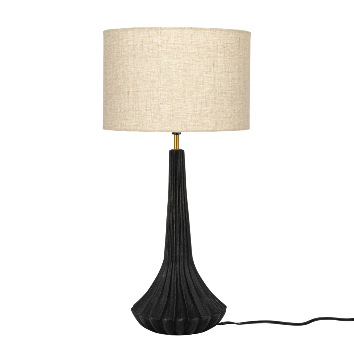 Mango Wood Pleated Table Lamp