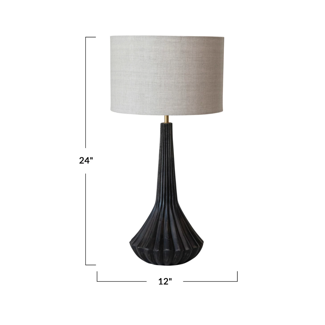 Mango Wood Pleated Table Lamp