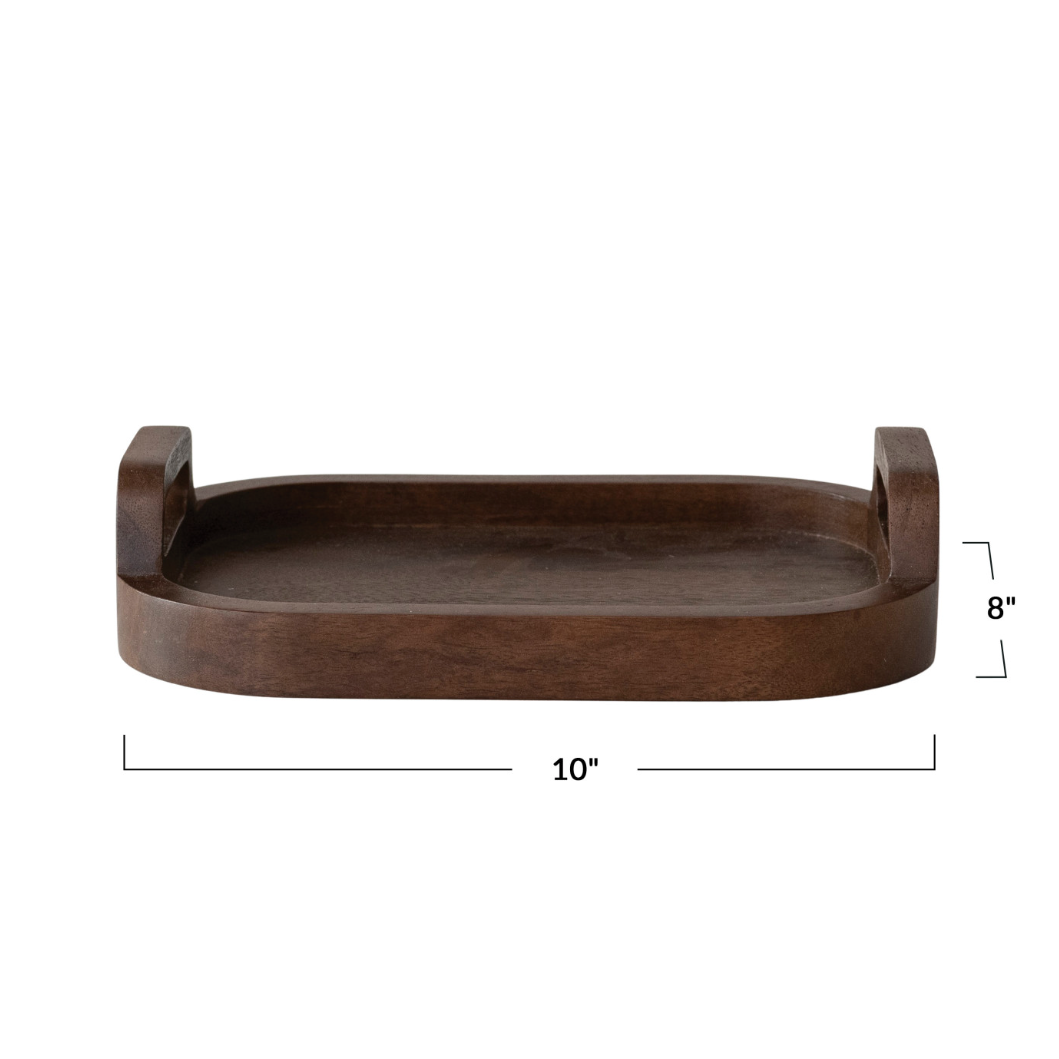 Mango Wood Tray, Walnut Finish