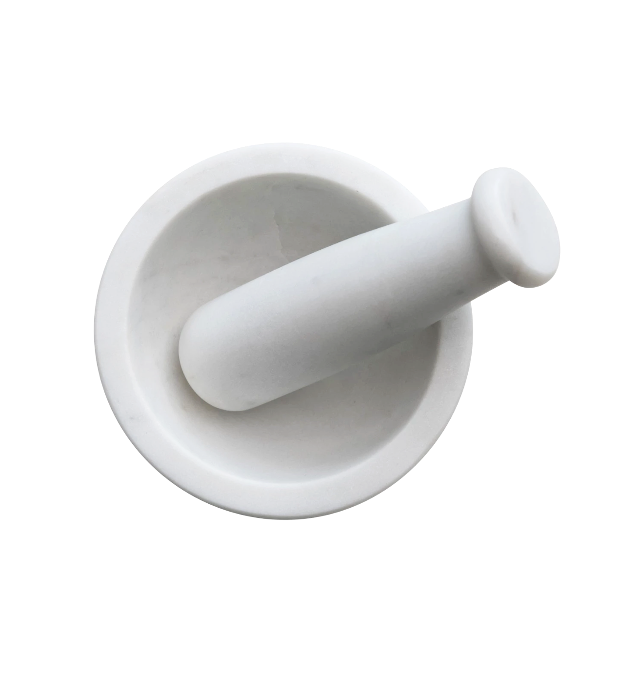 Mortar & Pestle in White Marble