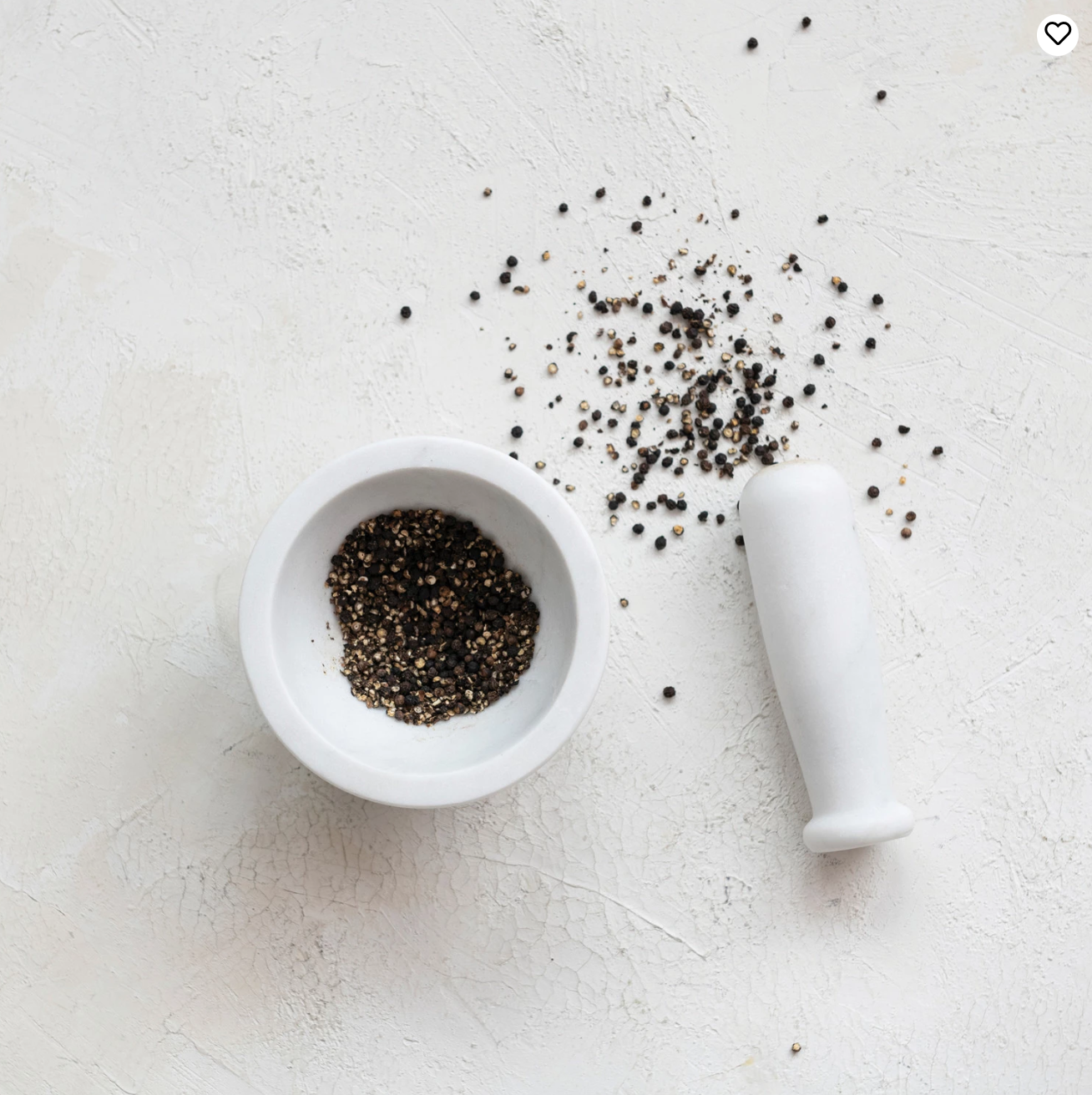 Mortar & Pestle in White Marble