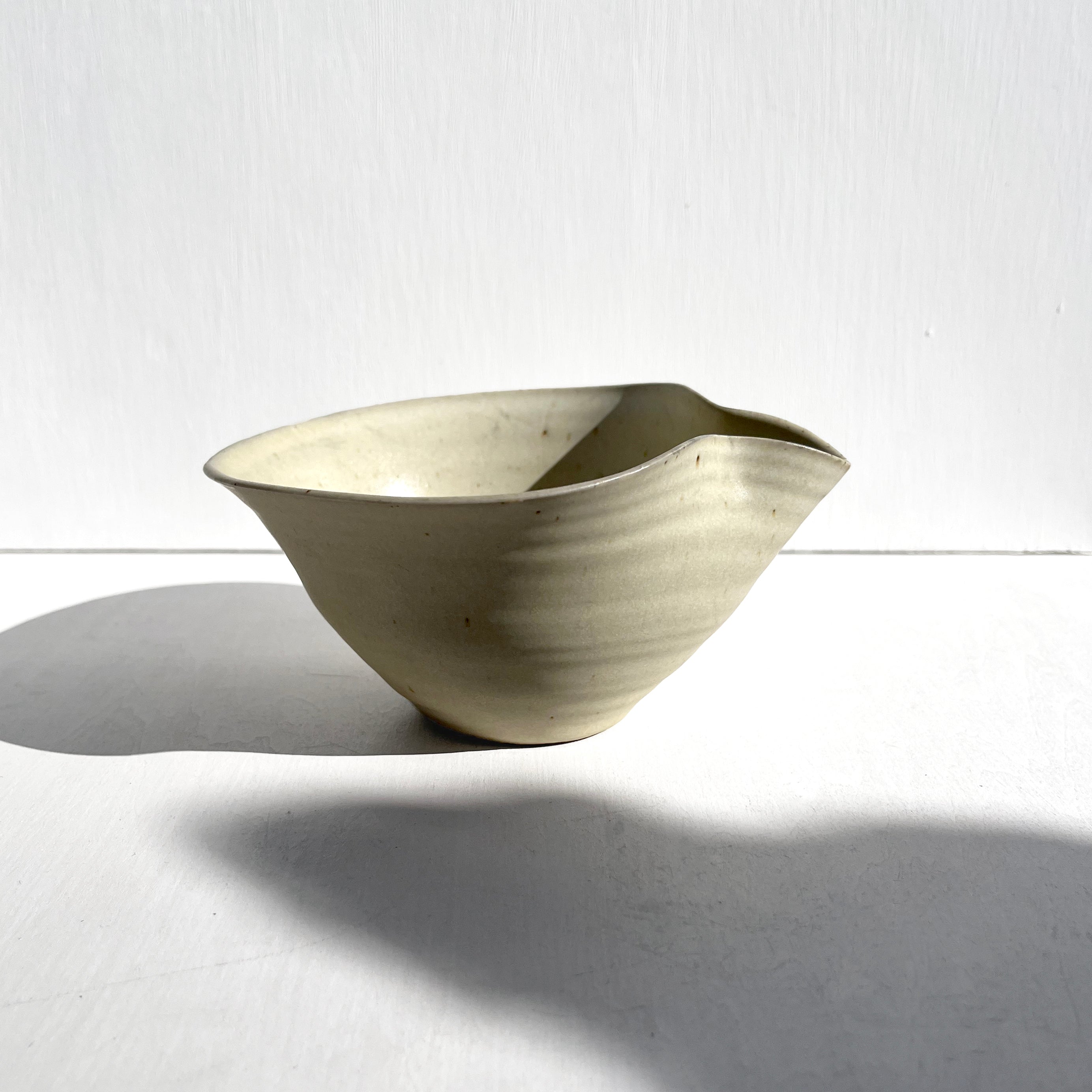 Pale Yellow Matcha Bowl with Spout