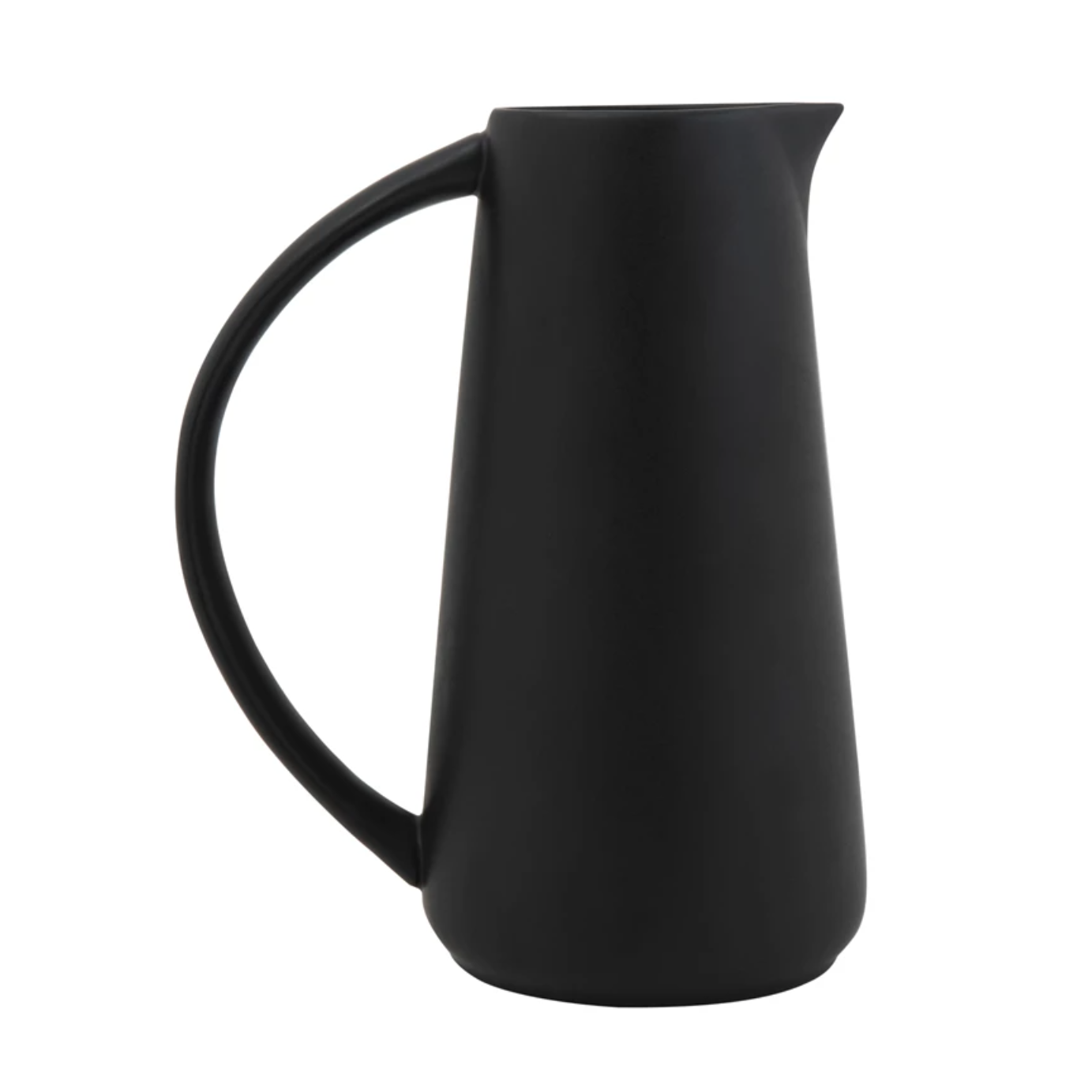 Matte Black Stoneware Pitcher