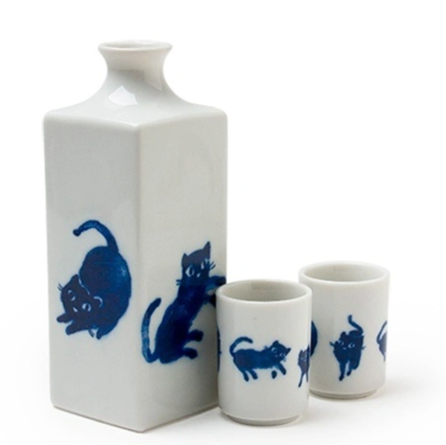 Midnight Cat Sake Set