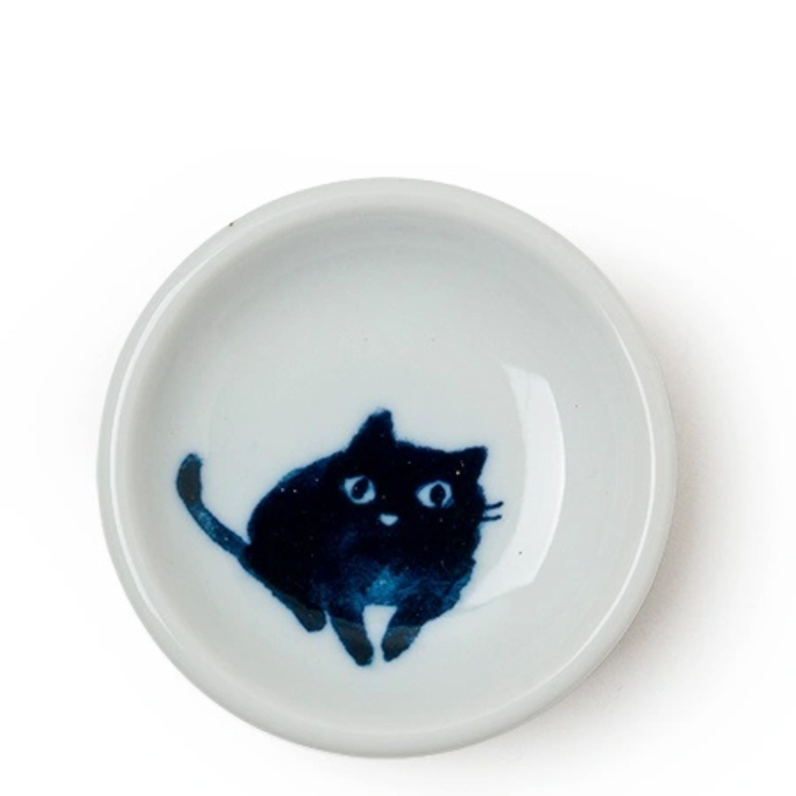 Midnight Cat Sauce Plates, Set of 4