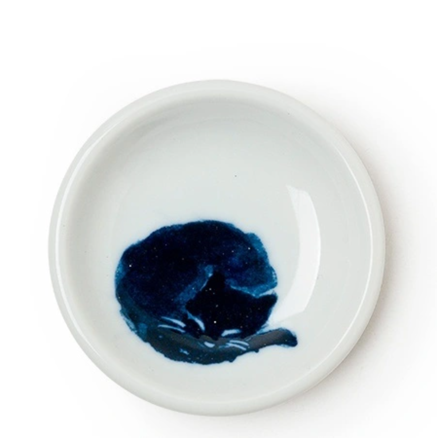 Midnight Cat Sauce Plates, Set of 4