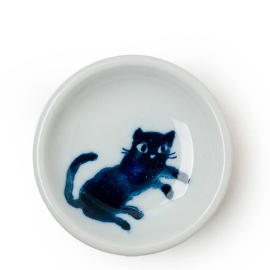 Midnight Cat Sauce Plates, Set of 4