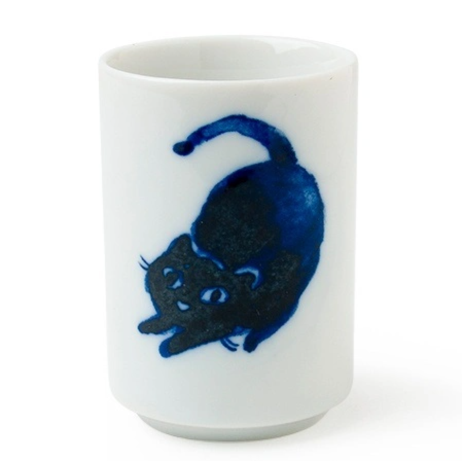 Midnight Cat Teacups, Set of 4