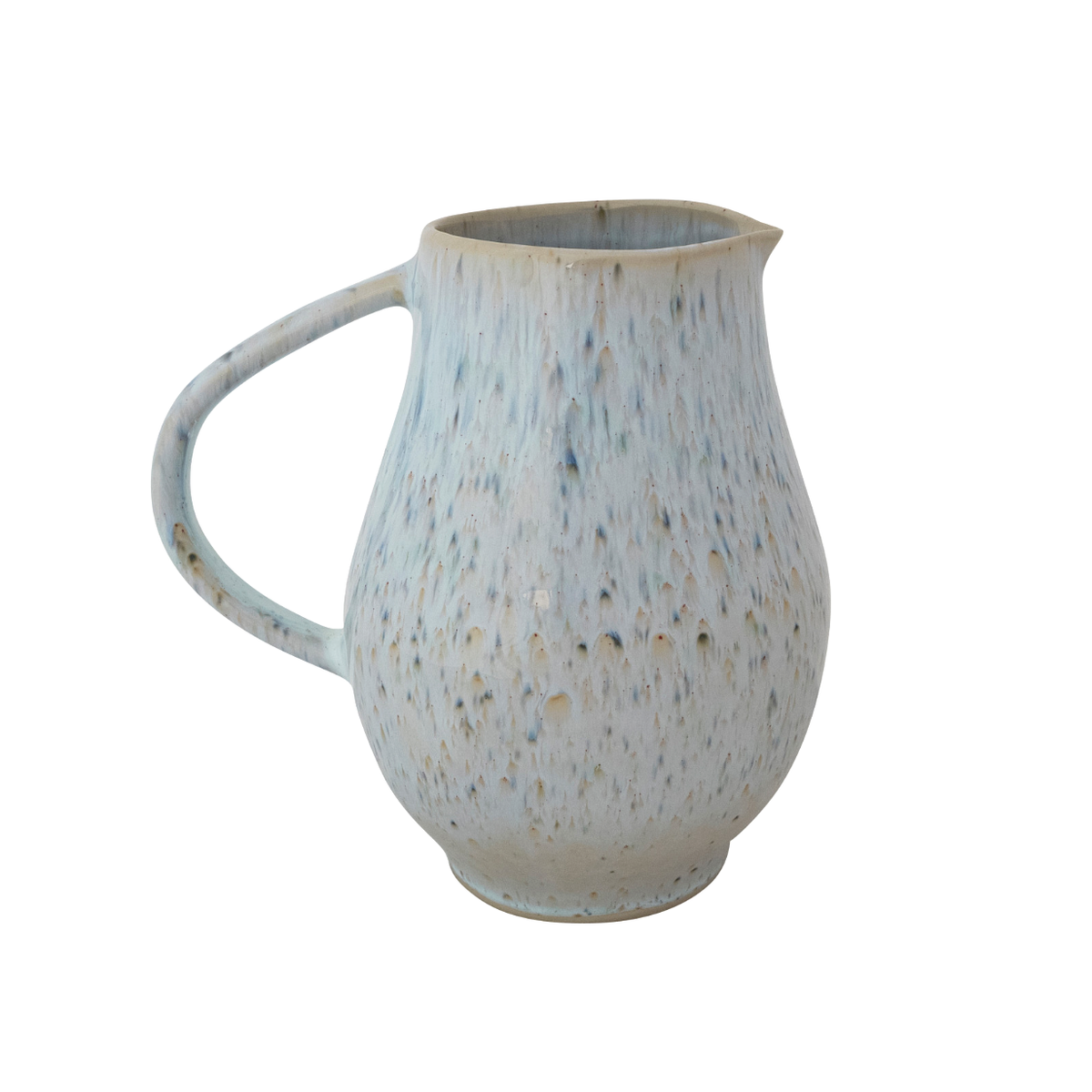 Blue Speckled Stoneware Pitcher