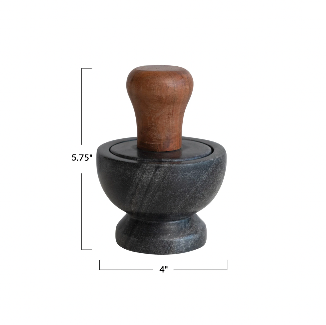 Mortar & Pestle in Black Marble