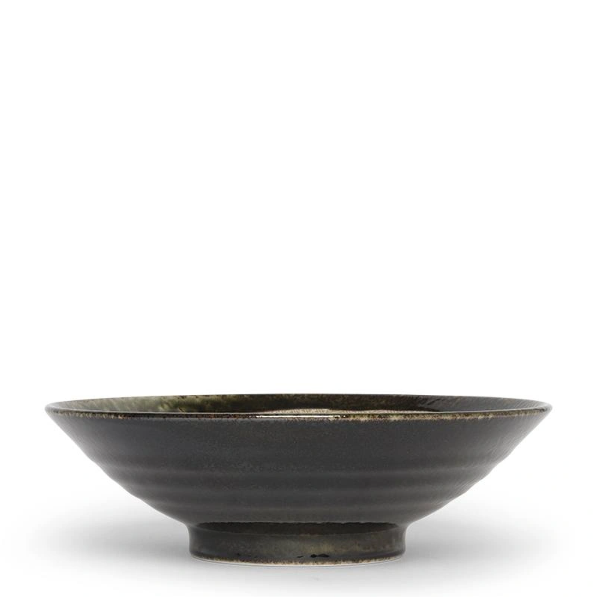 Moss Green Swirl Serving Bowl