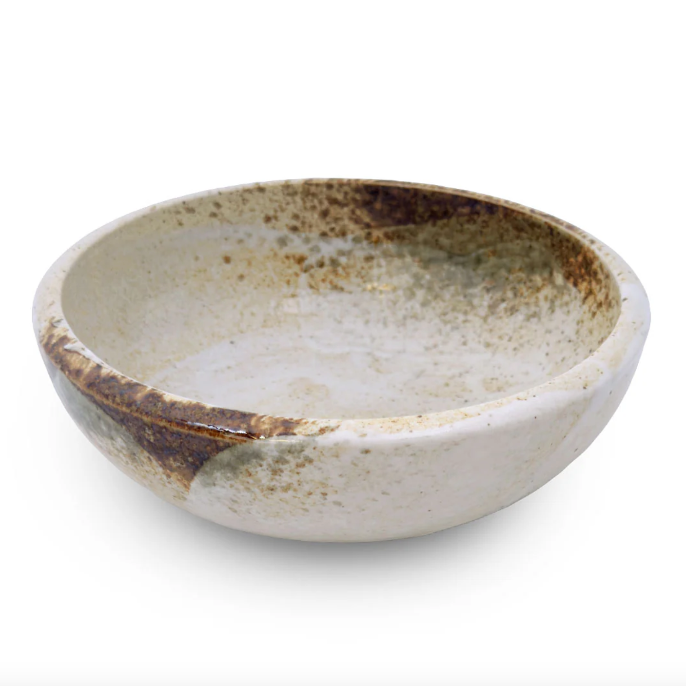Moss White Shallow Serving Bowl