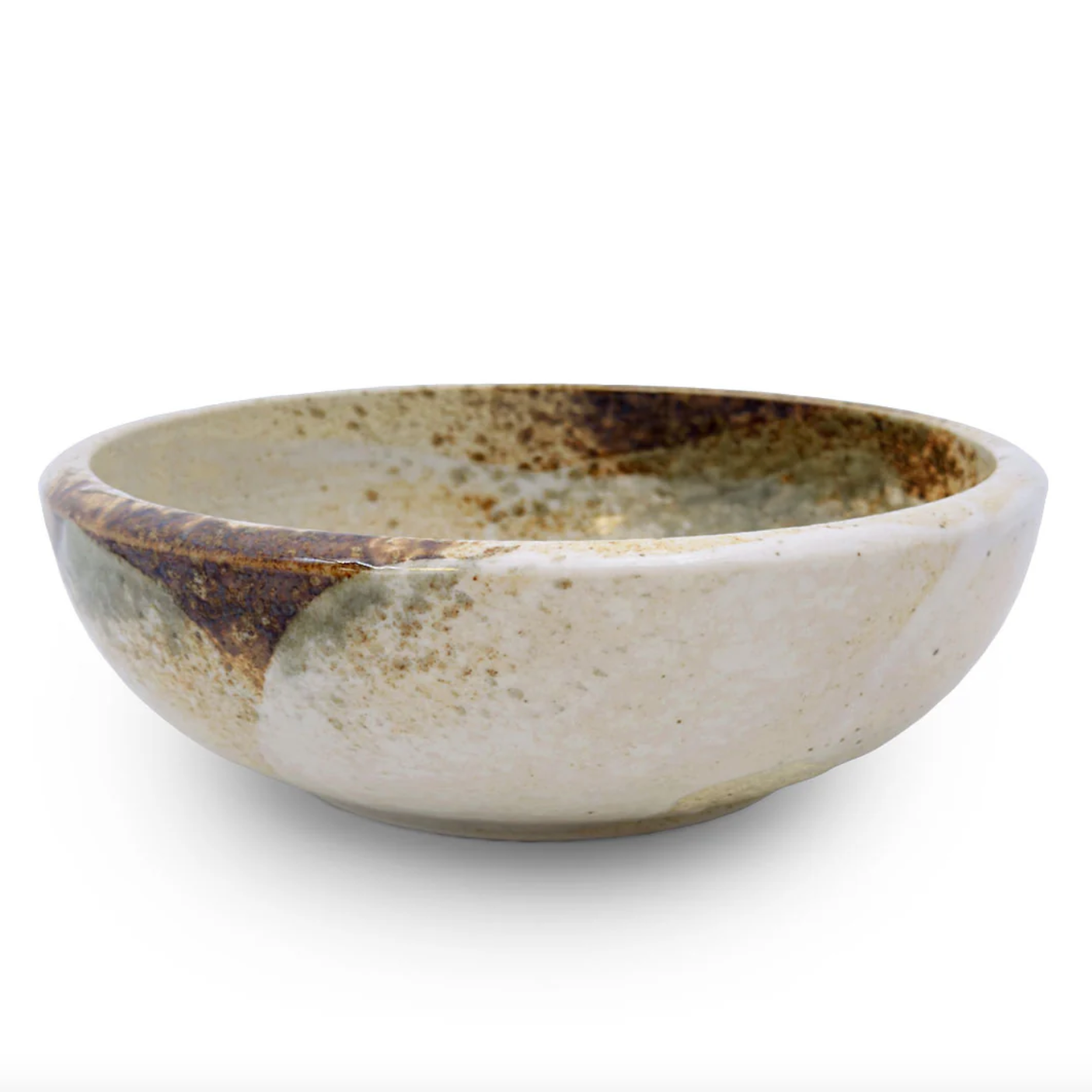 Moss White Shallow Serving Bowl