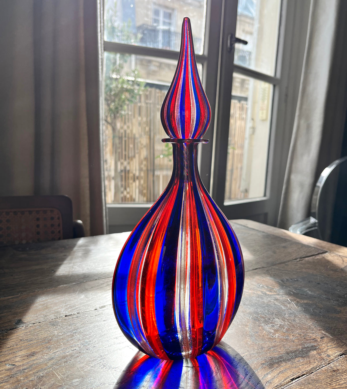 Mid-Century Murano Glass Decanter w/ Flame Stopper