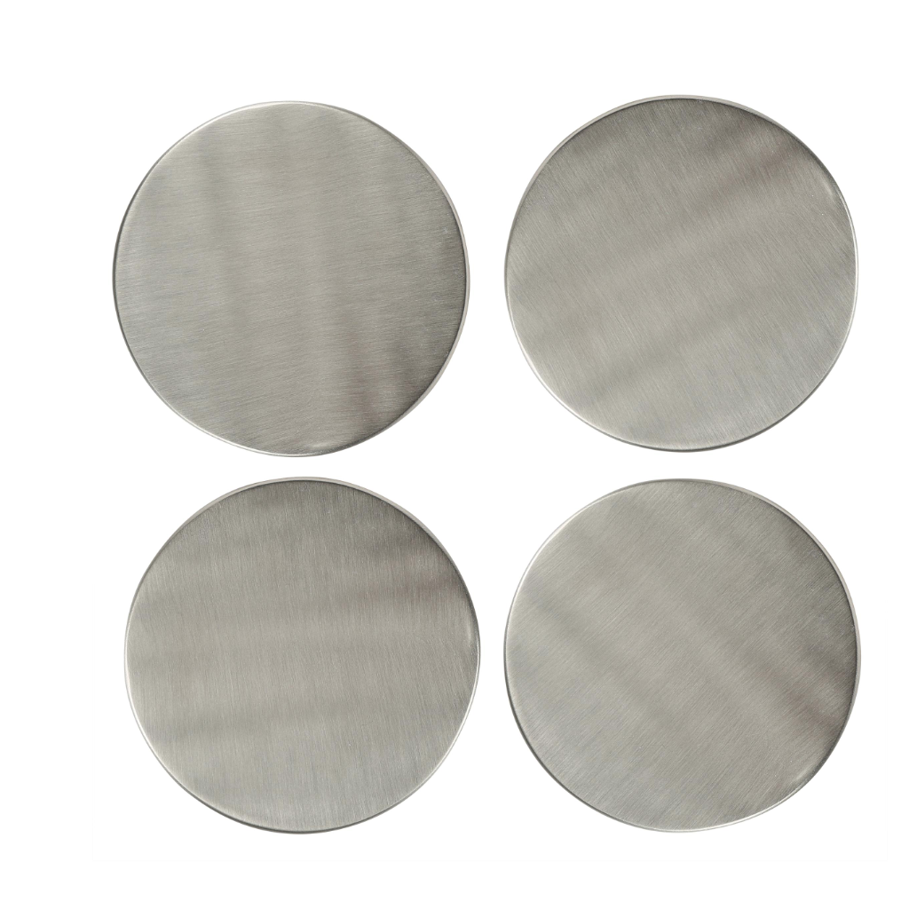 Nickel Plated Coasters, Set of 4