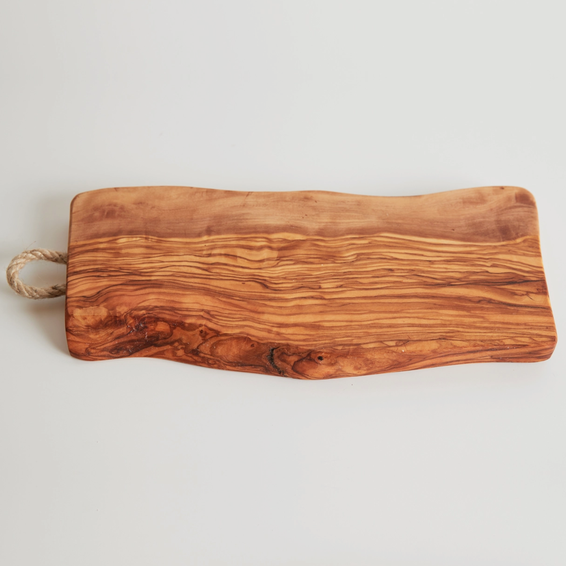 Italian Olive Wood Board with Rope Handle