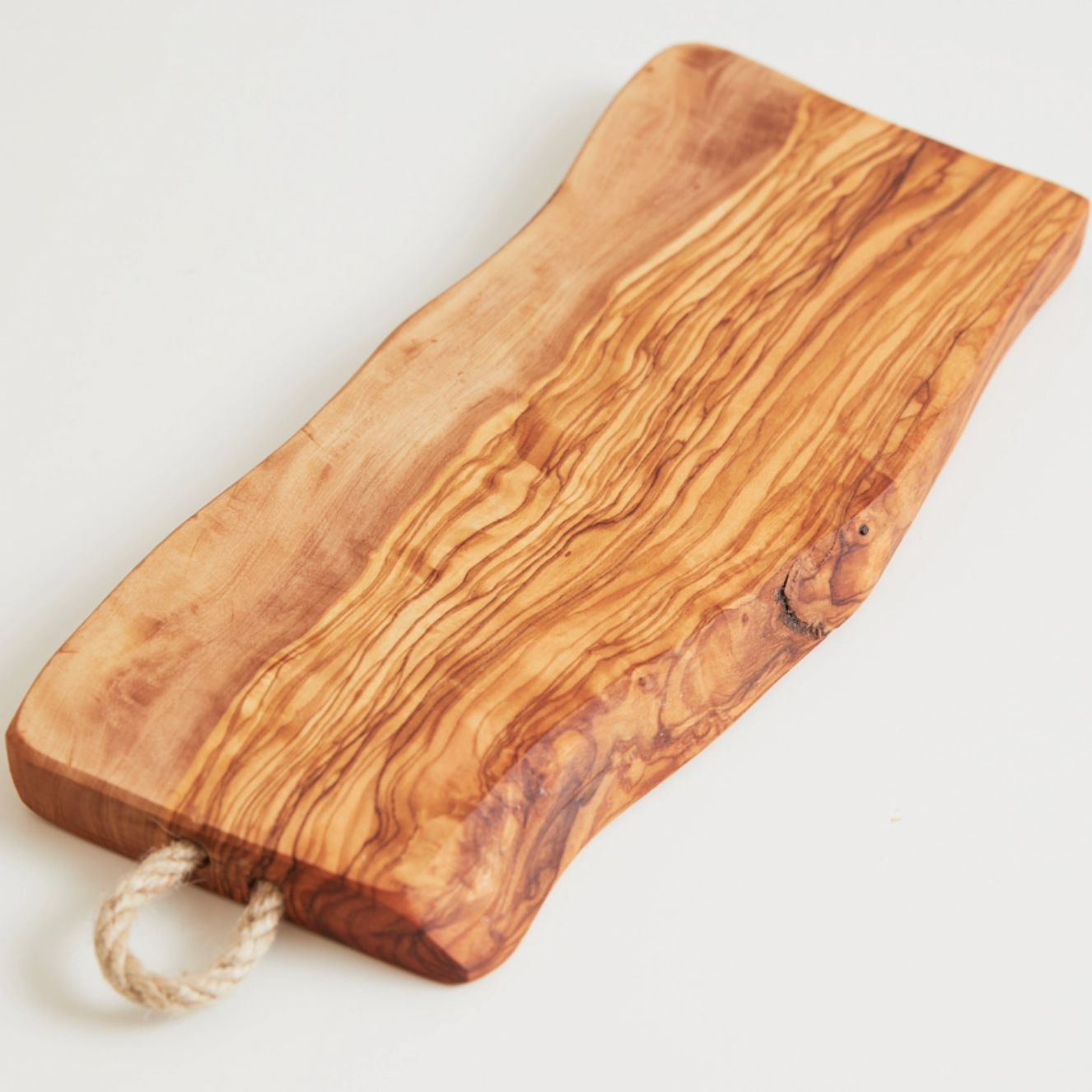 Italian Olive Wood Board with Rope Handle