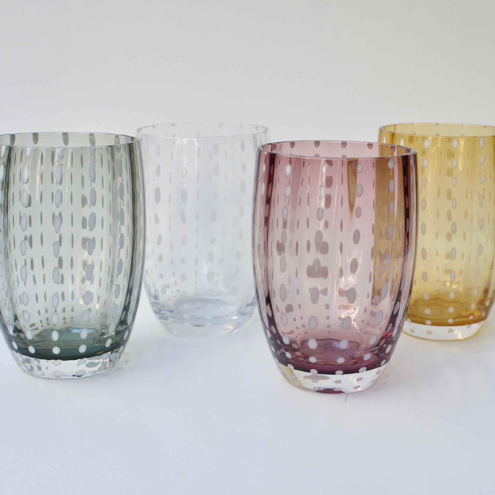 Perle Glass Tumbler Earth Collection, Set of 4